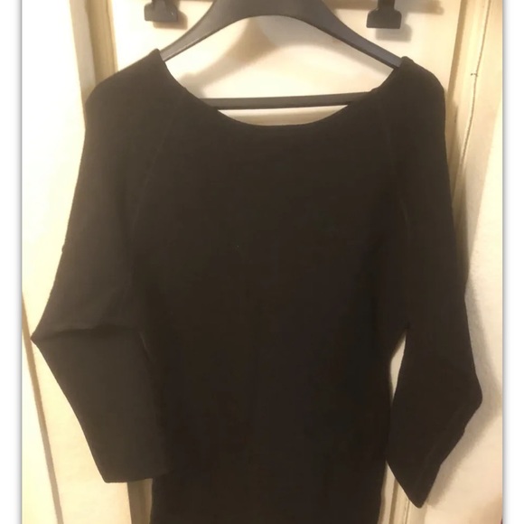 amber sakai wool bland black short dress sz 4 - Picture 4 of 4